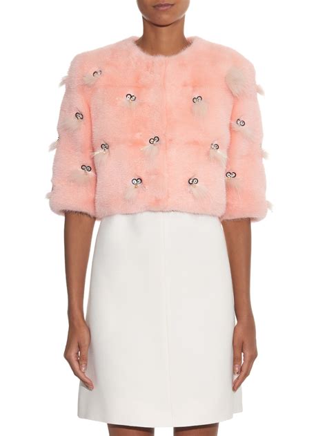 fendi pink fur jacket|fendi women' s trench coats.